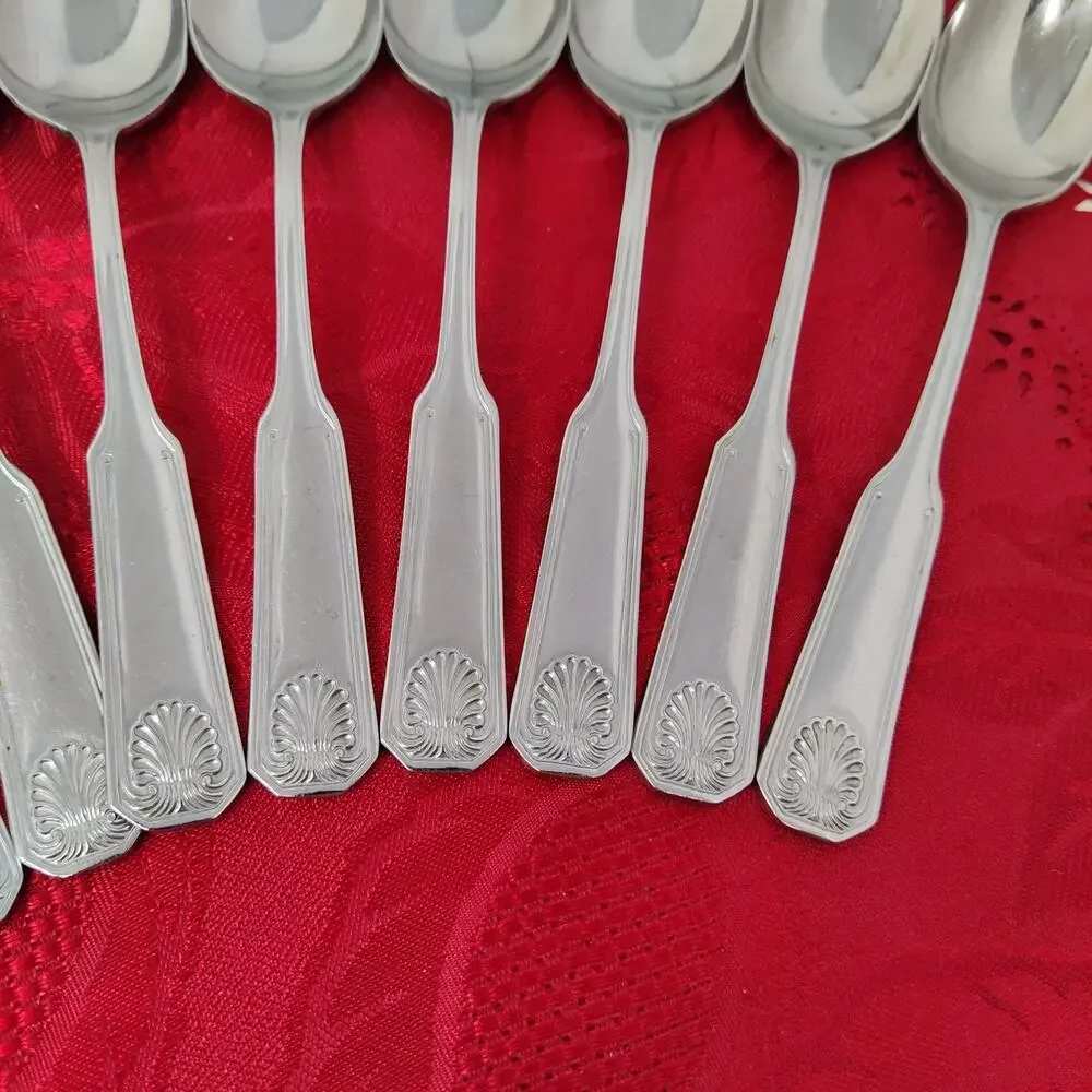 14X Tsp Colonial Shell Stainless Teaspoons Korea